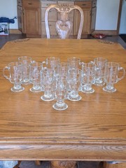 Princess House Etched Vintage Heritage Irish Coffee Mugs Glasses Set Of 12