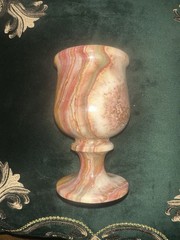 Hand Carved Onyx Stone Goblet – Afghanistan Marble Chalice Cup Vintage Decor