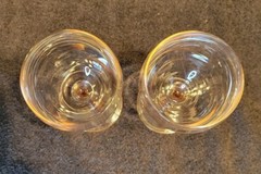 Luminarc Pink Wine/Water Glass Stem Rose Blush GoVintage Arcoroc (Set of 2)