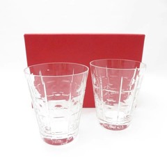 Baccarat Equinoxe Tumbler Crystal Glass Pair Set of 2 Height 10.5cm W/Box Used