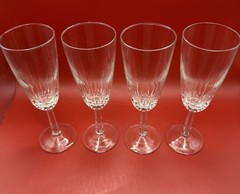 Vintage Set 4-Cristal D’Arques Durand France DIAMANT Champagne Flutes 7” 4 fl oz