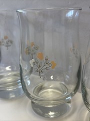 Pfaltzgraff Remembrance 12 oz Footed Tumbler Glass, set of 5, Libby Glass
