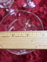 Vintage Lot of 4 Etched Glass Wheat Pattern Wine / Water Goblets Glasses