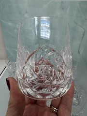 Vintage Bavarian 24% Lead Deep Cut Crystal Scotch Glasses