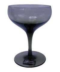 Lifetime Crystal Nocturne Smoke Gray Champagne Sherbet Glass Japan Elegant