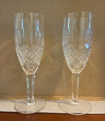 Waterford Colleen Crystal Champagne Fluted 7 1/4” Tall Glasses Set of 2