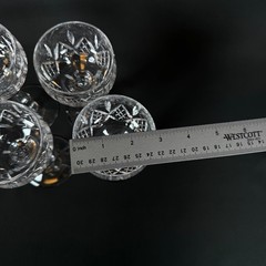 Lot of 4 Stuart Carlingford England Cut Crystal Glass Hock Glasses 7″