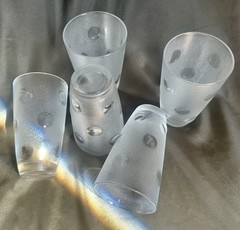 Vintage Borgonovo Dune Highball Tumblers Rare Set of 5 Frosted Italy 12 oz