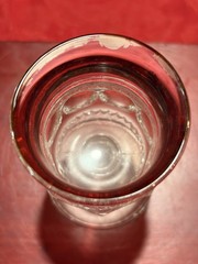 Vintage Tiffin Franciscan Kings Crown Ruby Flash Thumbprint Cordials Set of 5