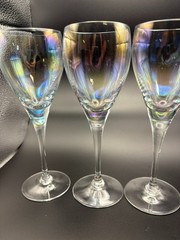 Bohemia Iridescent Crystal White Wine Glasses Long Stem – Set of 5