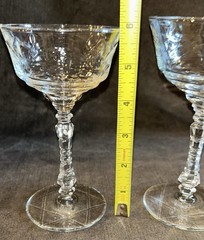 17 Libbey Rock Sharpe Glass Arctic Rose Etch Champagne Liquor Cocktail Glasses