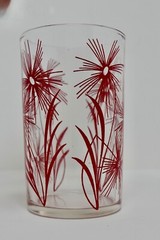Kraft Foods Swanky Swigs Glasses Juice Glass Blue & Red Cornflower