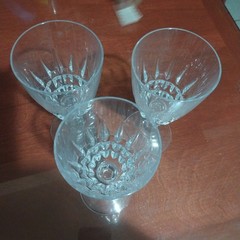 CRISTAL D’ARQUES-DURAND VINTAGE CRYSTAL POMPADOUR 6 Oz Set Of 3