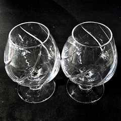 MIKASA OLYMPUS BRANDY SNIFFTER GLASSES, Cut Lead Crystal, 5 7/8′, 12 Oz, 2PCS