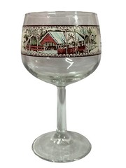 Johnson Bros The FRIENDLY VILLAGE 6 1/2″ Glass Goblet Wine Water 12 Oz Vintage
