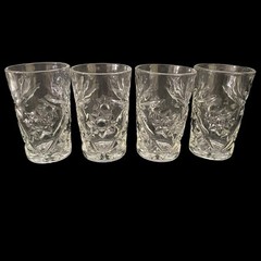4 Early American Prescut Tumblers EAPC 5 oz Anchor Hocking Star of David 4″