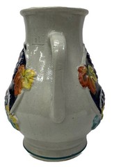Vintage 7 Piece German Salt Glazed Pottery Grape Cluster Pattern 1 Liter Pitcher
