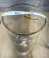 Vintage Libbey 3 piece set Frosted Etching and Gold Trim
