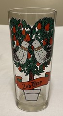 Indiana Glass Twelve Days Of Christmas Glass Tumbler 16oz DAY 2 VINTAGE EUC