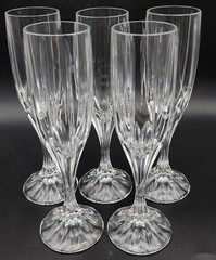 Vintage Berkeley by Mikasa Crystal Champagne Glasses Set of 5 Barware Party