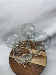 Libbey Teardrop Premier Water Goblets 7” Set of 4 Clear Stemmed Glass Retro