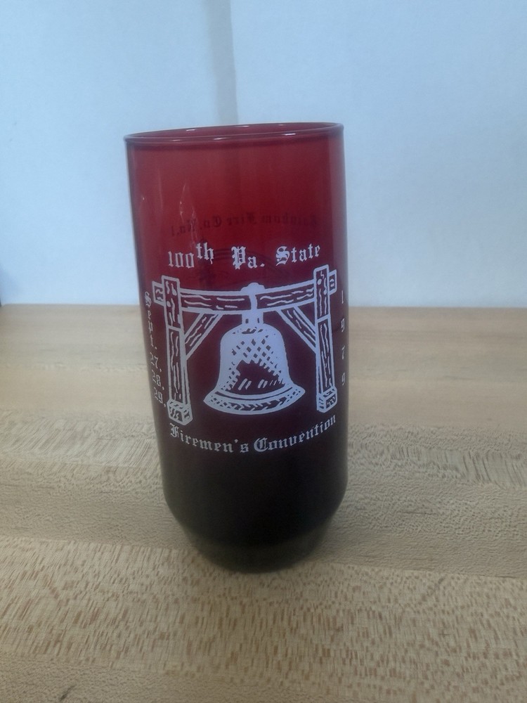 1979 Firemen Convention 100th Pa. State Sept. 27-29 Glass Royal Ruby Red