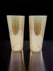 vintage set of 2 jeanette marigold lusterware 12oz drinking glasses
