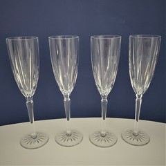 Set of four Royal Gallery crystal Champagne Glasses.FREE SHIPPING
