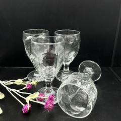 Libbey Chivalry Clear Water Goblets Set of 4 Textured Paneled 10 oz – 5” Vtg
