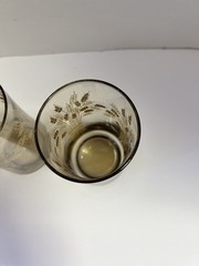 Vintage Libbey Golden Wheat Smoke Glass Tumblers Set of 3 5.5” Mid Century