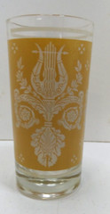 Jeanette Laurel & Lyre Vintage Tan Gold Drinking Glass