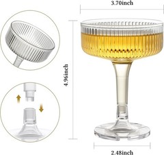 Goodluck 4-Tier Champagne Tower – 20PCS 7oz Clear Plastic Flutes Wedding Party