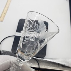 Glastonbury Lotus «Bird Of Paradise» Clear Glass Wine Goblet 5-3/4″ H Barware