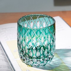 Collection Hand Cut Crystal Glass Rock for Whisky Brandy Cocktail Cold Drink 8oz