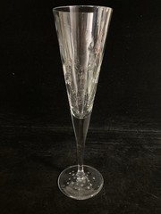 2 Hollow Stem Champagne Flutes With Gold Rim 9.5” Vtg