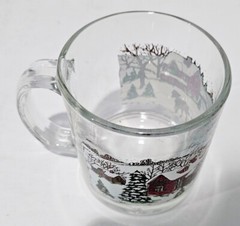 Libbey Winter Village 2 Mugs (12 oz) ~Christmas Holiday Winter Scenes~Arby’s~EUC