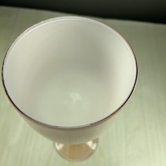 Vtg Carlo Moretti Pink & White Cased Wine Glass Tall 9” 60s MCM