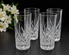 Marquis By Waterford Crystal Highball Glasses Set of 4 Signed 6” Tall