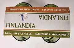 NOS Vtg Set of 4 Anchor Hocking Finlandia Avocado Olive Green 6oz Juice Glasses