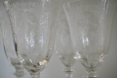1920s Maryland Glass Co. «Diana & Nymph» Etched Goblets – Set of 4