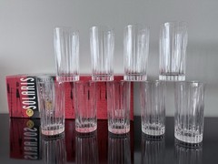 Set of 9 RCR Royal Crystal Rock Solaris Tumblers Highball Glasses Exc Cond