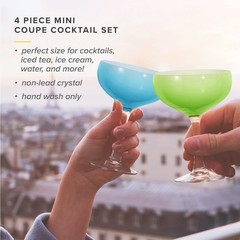 5.8 oz Mini Coupe Cocktail Glasses, Lead-Free European Crystal, 32 Count Total