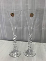 2 Crystal d’Arques Millennium Champagne Toasting Flutes “2000”