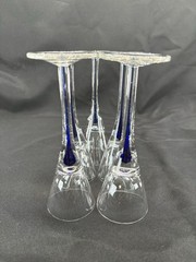 5-Home Essentials Teardrop Blue Cobalt Stem Cordial With Original Tags