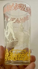 VTG Hazel Atlas Glass Tumbler “Americana” “To Far-Away Places» Nostalgia Theme