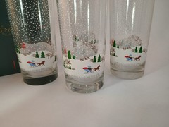 Set of 4 Lenox Sleighride Highball Glasses/Tumblers with Box