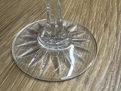 Set Of 12 Crystal Hand Cut Wine Glasses Drape Cut Made In Poland 7”H Boxed