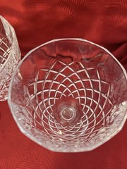 3 – Cristal D’Arques DAUPHINE Wine Glass Paneled Diamond Cut 7-1/4”Tall ELEGANT