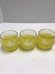 VTG BLENDO 3 Rolly Poly Glasses Yellow Sherbet 1950s