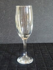 2 Clear Glass Champagne Flutes •Thick Stemmed • 7⅝»